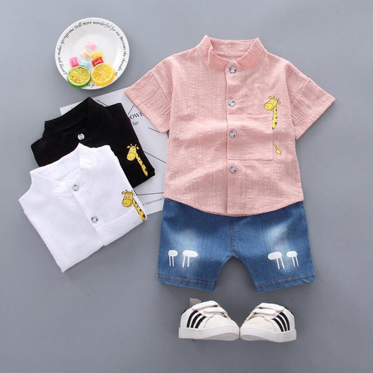 Giraffe Shirt and Shorts Set