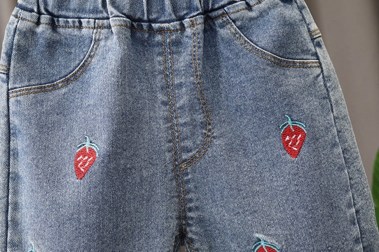 Top & strawberry denim set