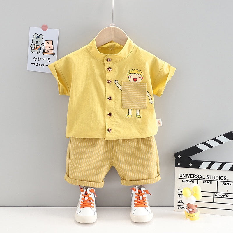 Shirt and striped shorts set