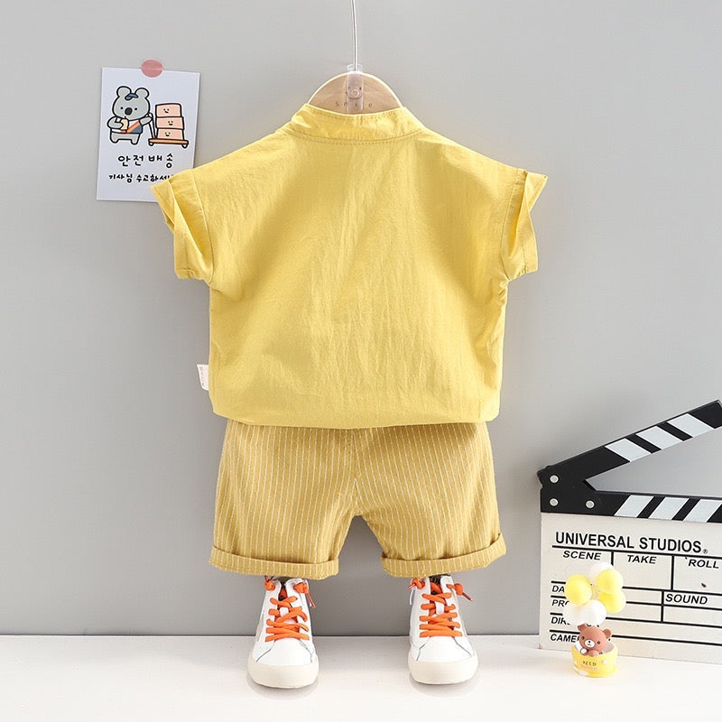 Shirt and striped shorts set