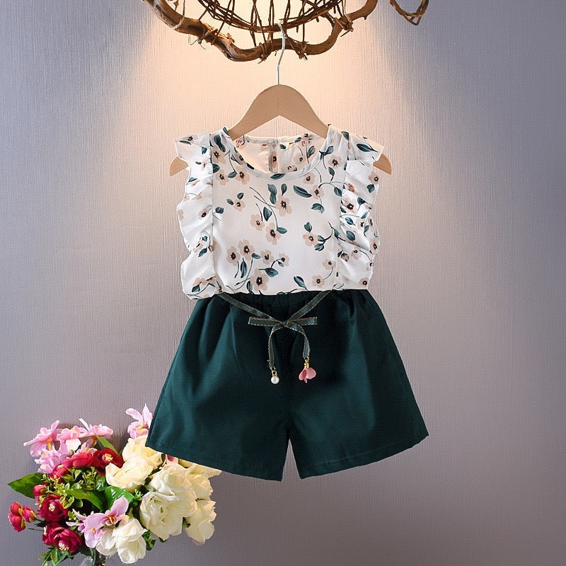 Flower print summer set