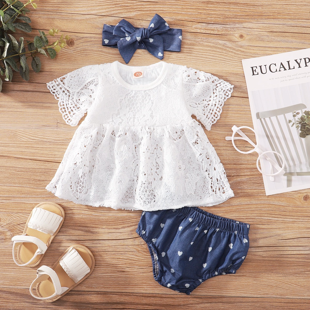 Heart printed bloomer set