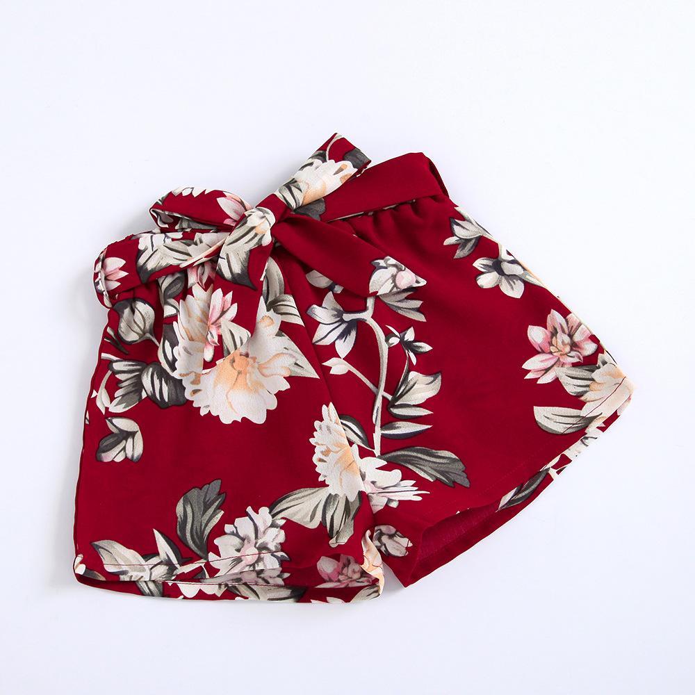 Embroidered top and floral shorts set