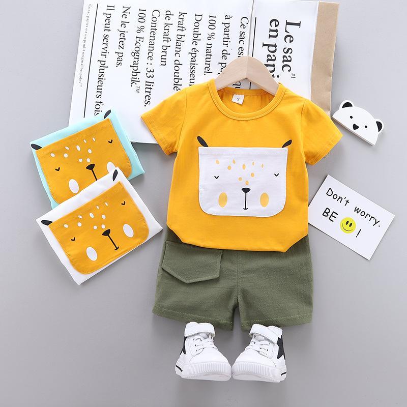 Lion printed t-shirt and summer shorts set