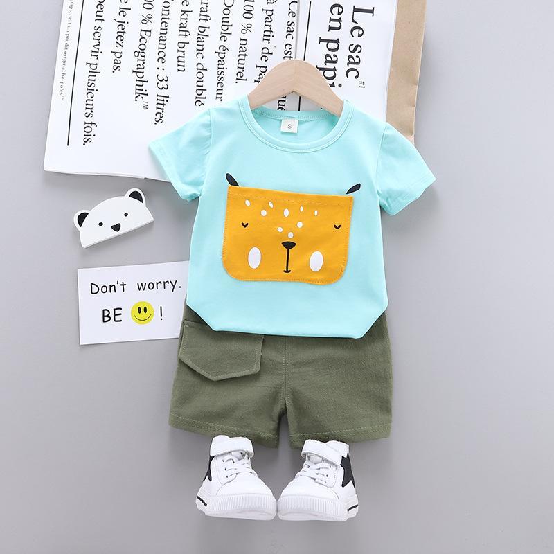 Lion printed t-shirt and summer shorts set