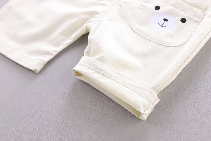 Bear pocket dungaree set