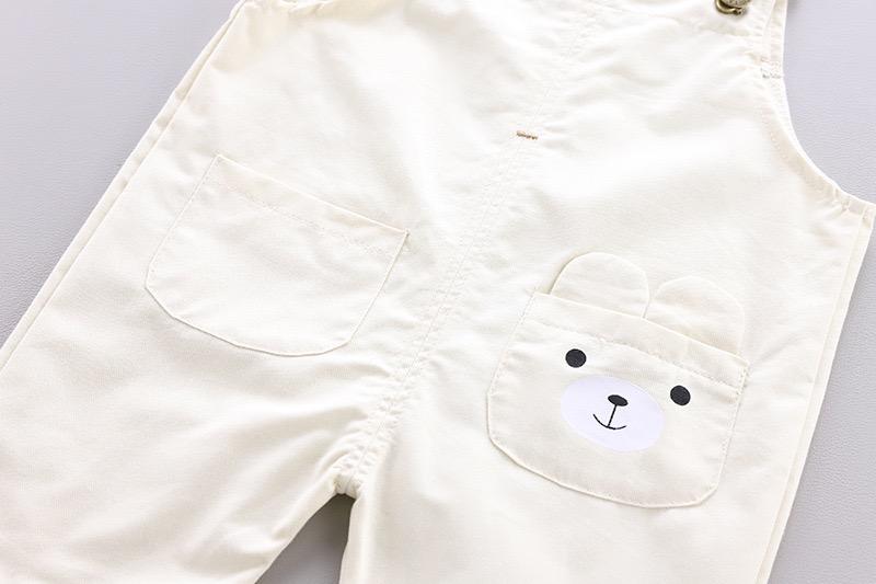 Bear pocket dungaree set