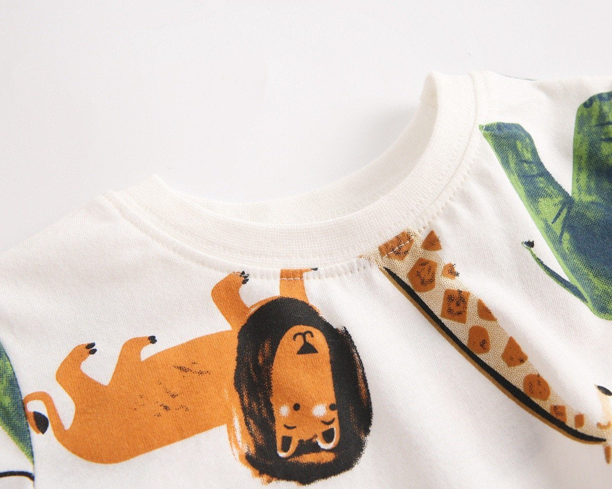 Jungle theme tee and shorts set