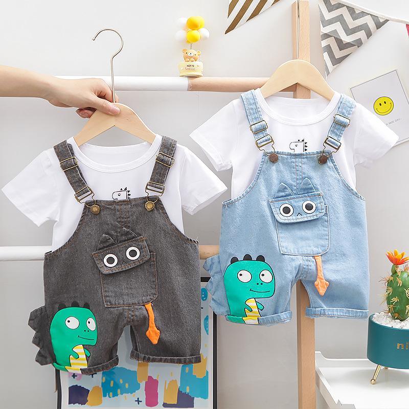 T-rex dungaree and t-shirt set