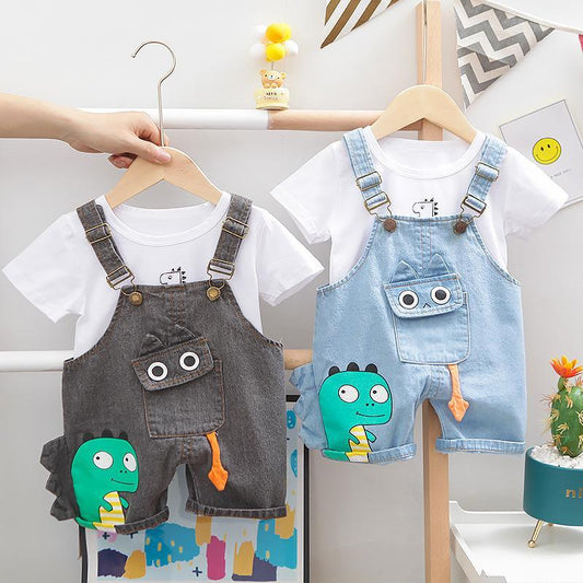 T-rex dungaree and t-shirt set