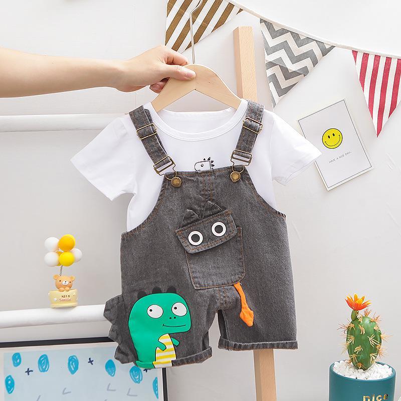T-rex dungaree and t-shirt set