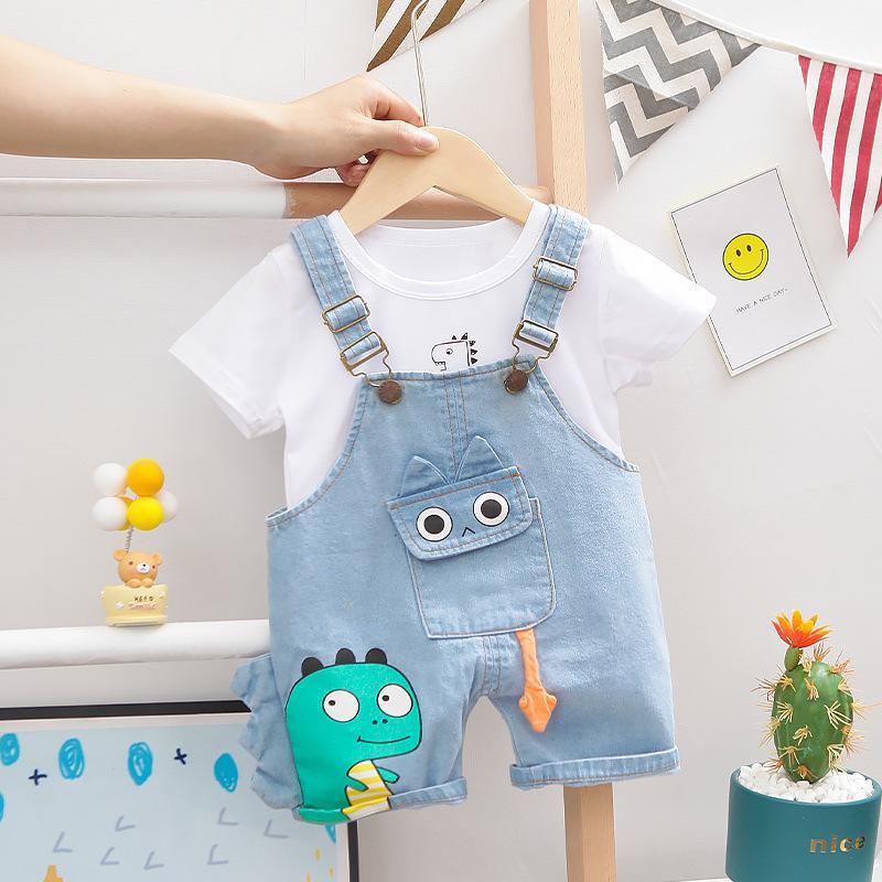 T-rex dungaree and t-shirt set
