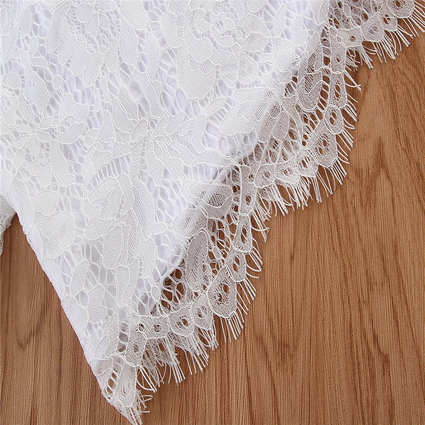 Embroidered top and frilled skirt set