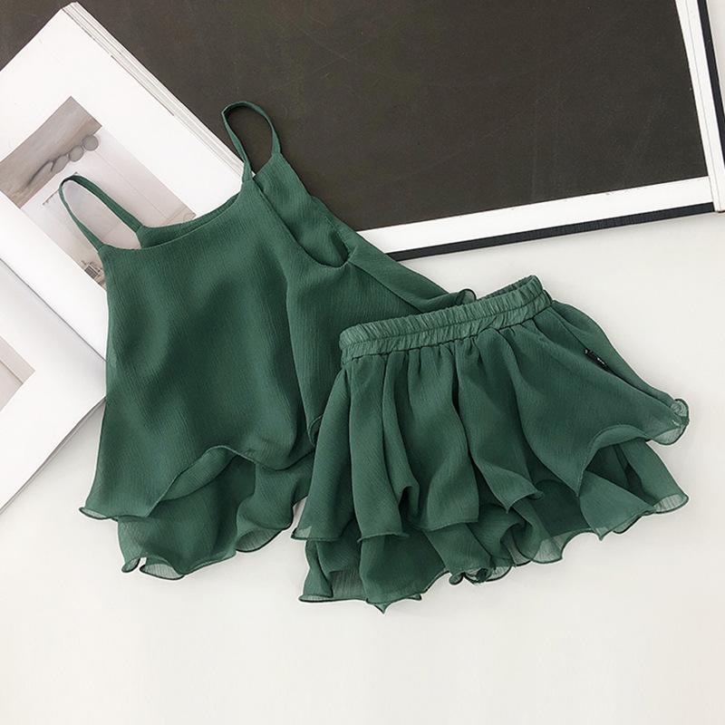 GREEN FRILL SET