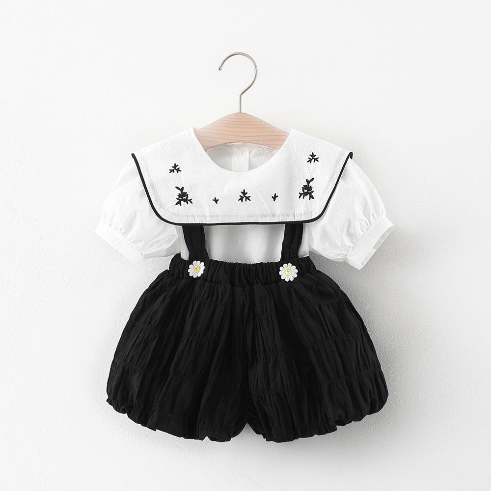 crushed effect dungaree shorts set