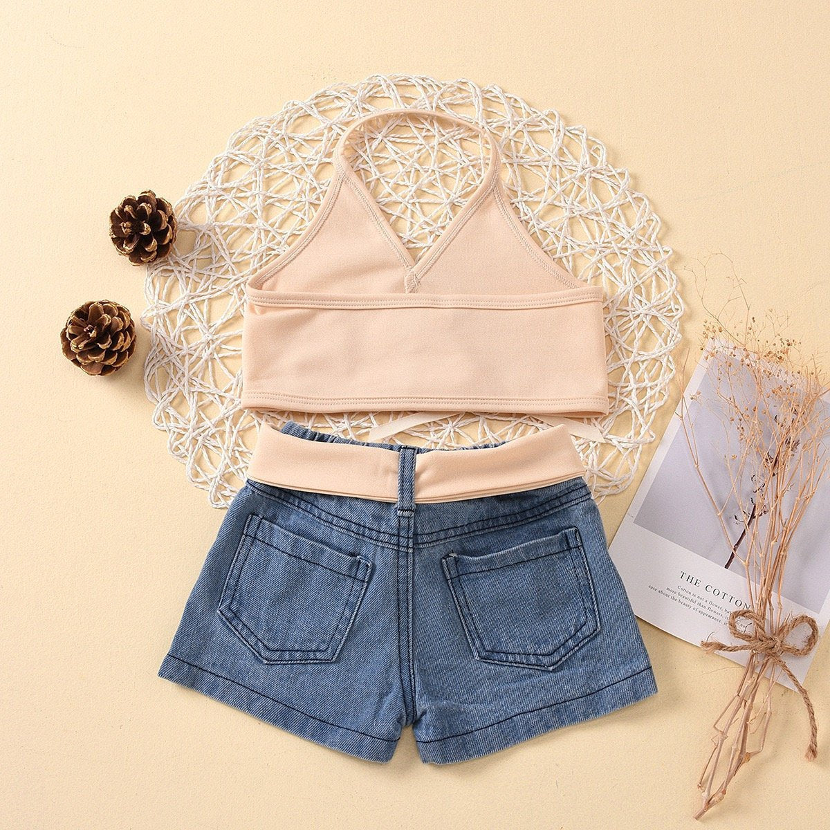 Halter neck top and short set