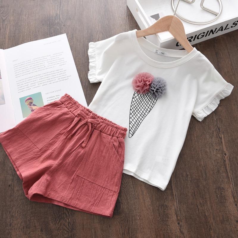 Ice cream cone made t-shirt and shorts set