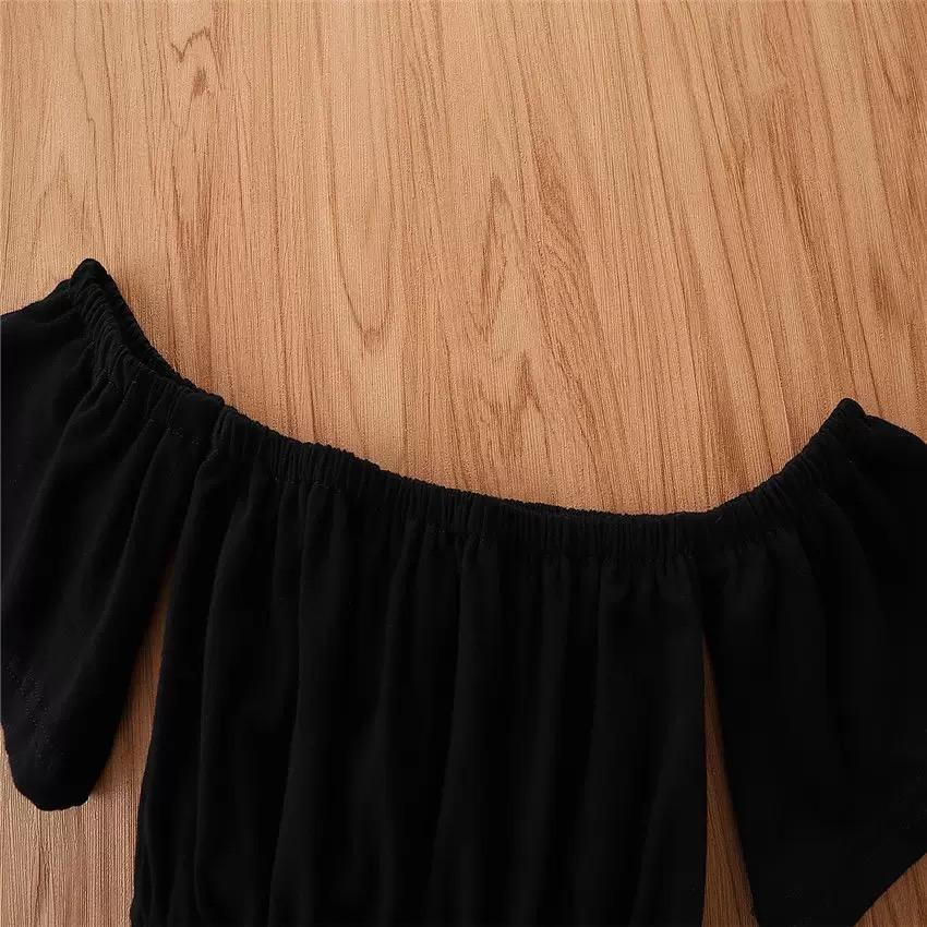 Black Off shoulder top and pant set