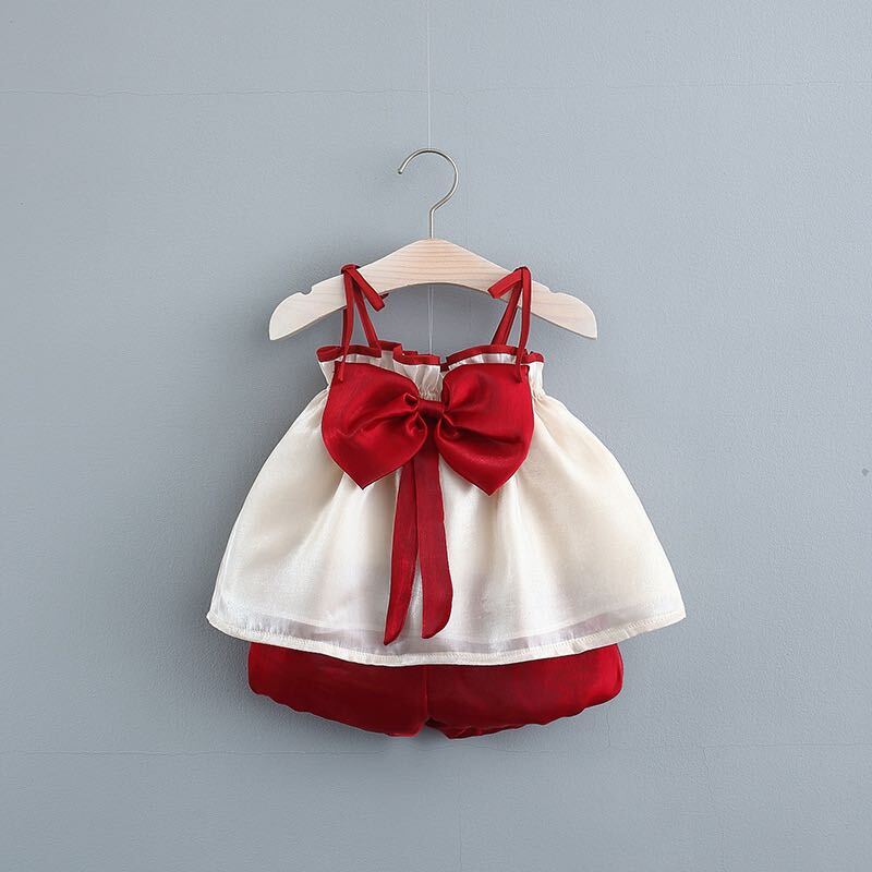 Bow strap top and shorts set