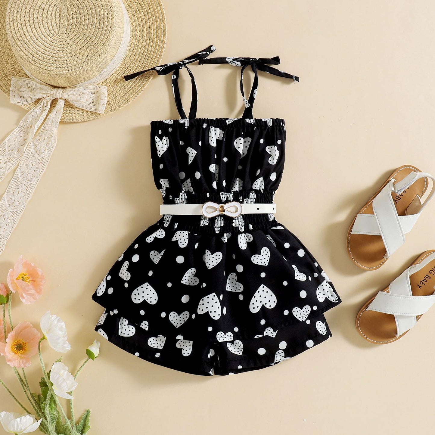 Heart printed jumpsuit