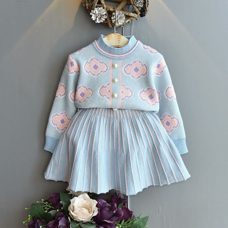Wool top and skirt set