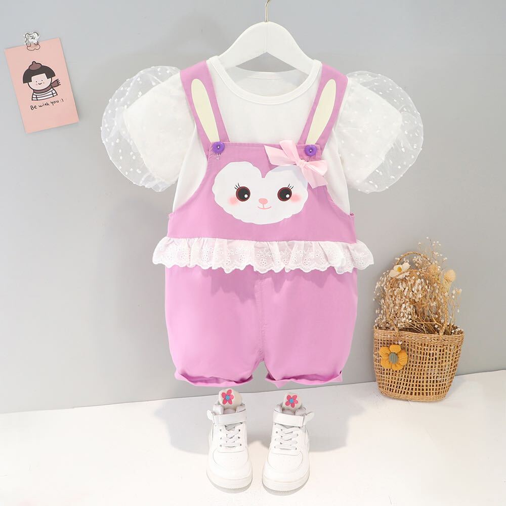 Cat dungaree and Tshirt set