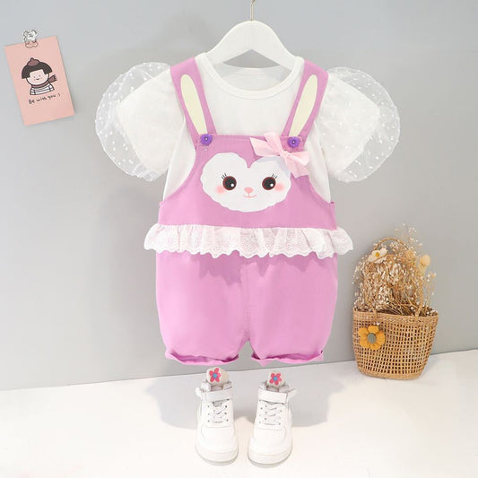 Cat dungaree and Tshirt set