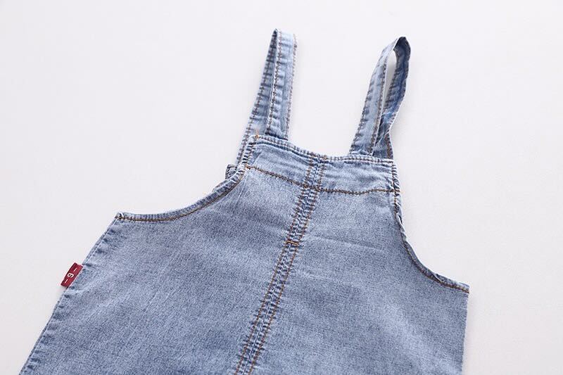 Bear Printed T-shirt and Dungaree Set