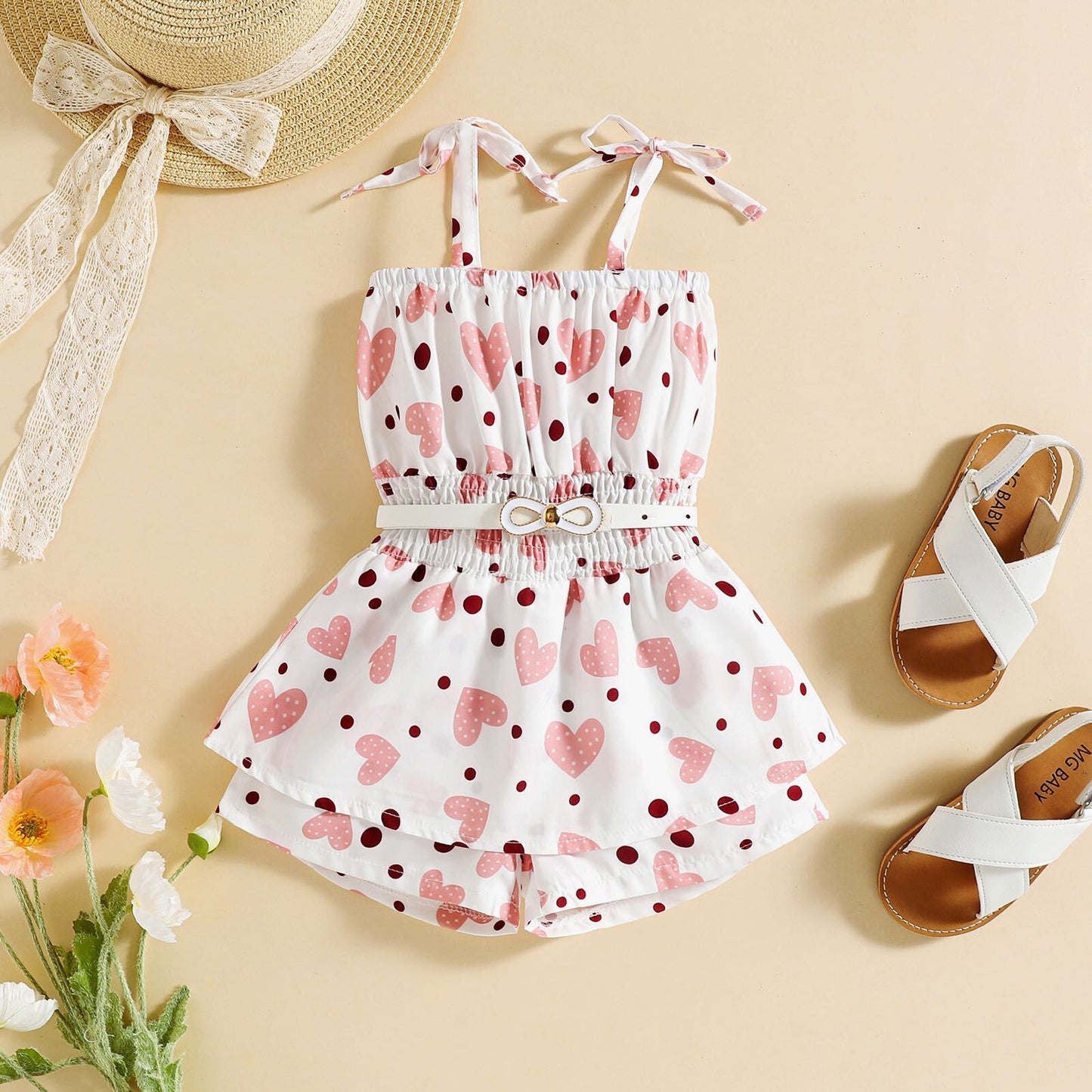 Heart printed jumpsuit