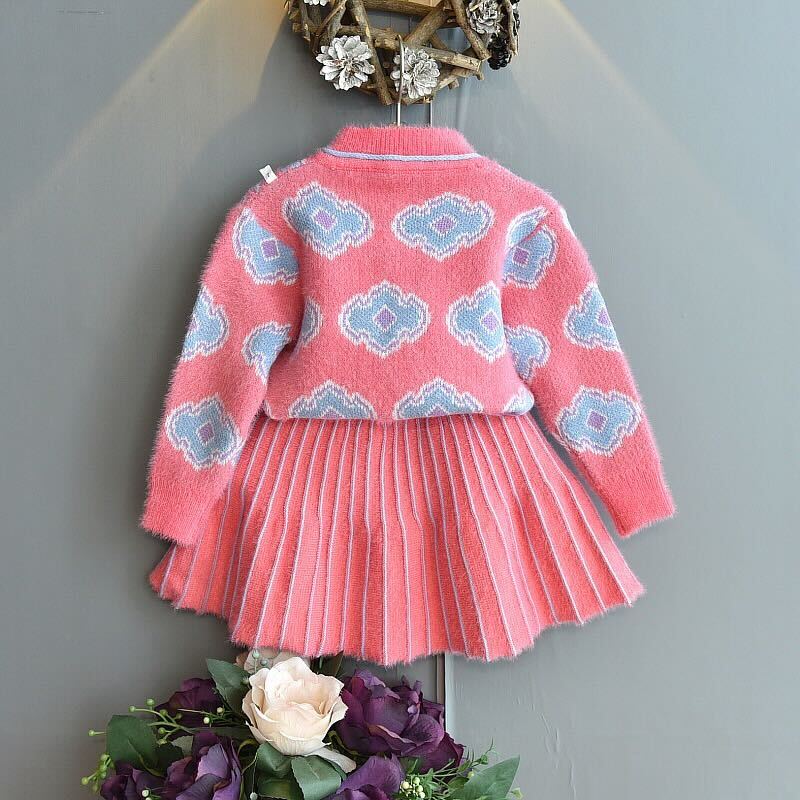 Wool top and skirt set