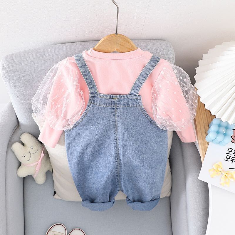 Carrot printed dungaree set