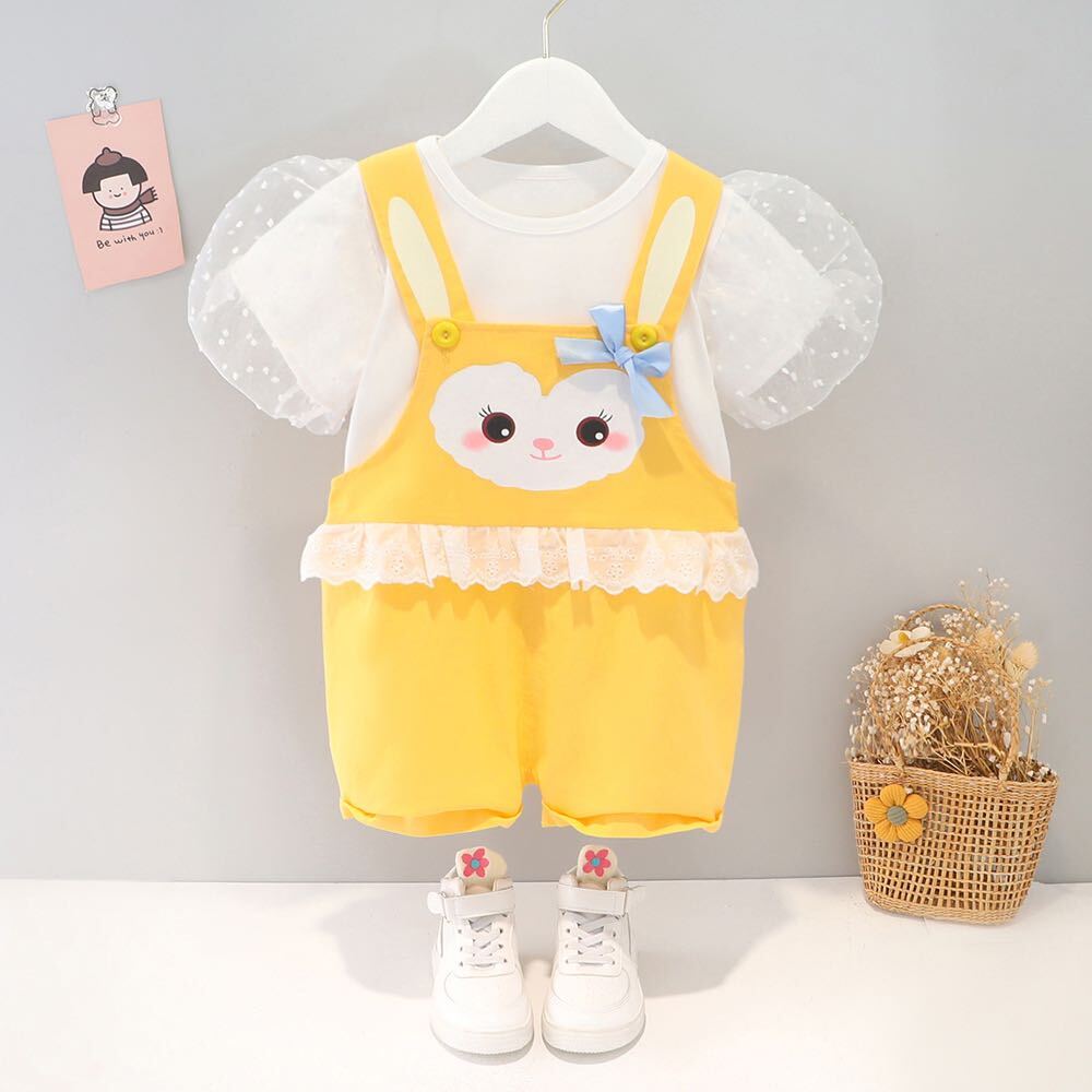 Cat dungaree and Tshirt set
