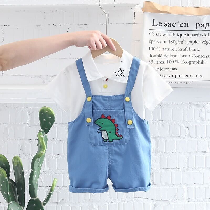 Dinosaur Made Dungaree Set