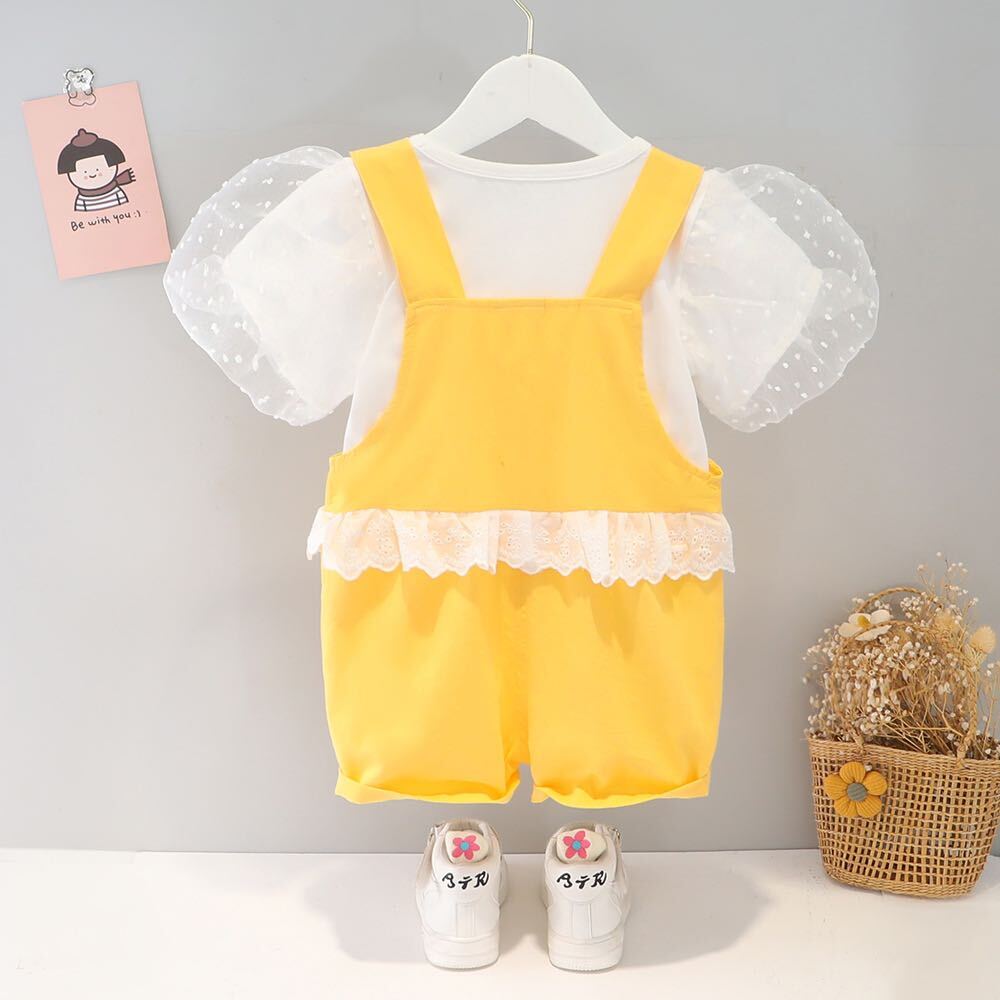 Cat dungaree and Tshirt set