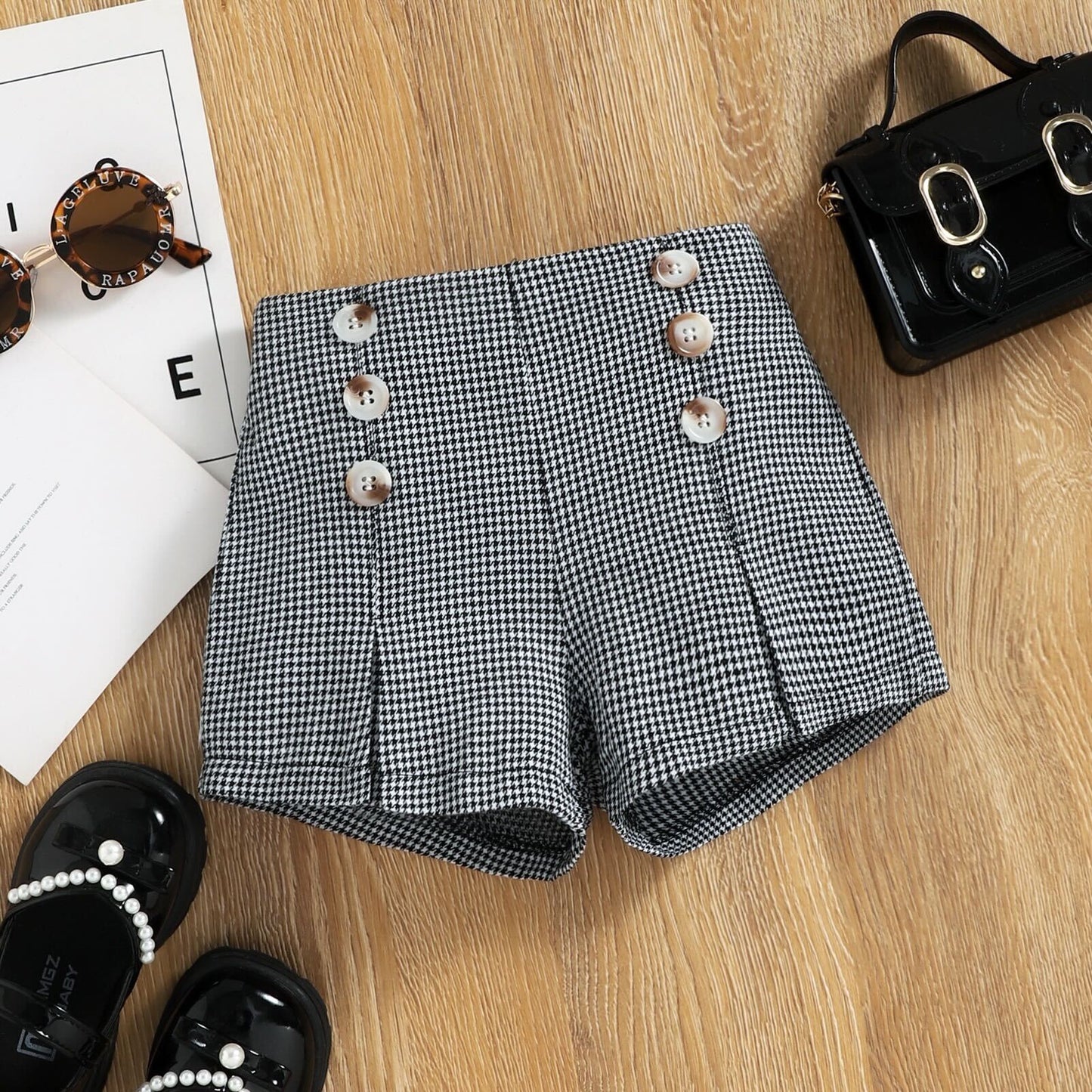 High waist shorts set