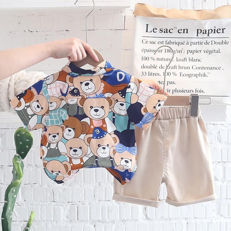 Teddy Printed Shirt and Shorts Set
