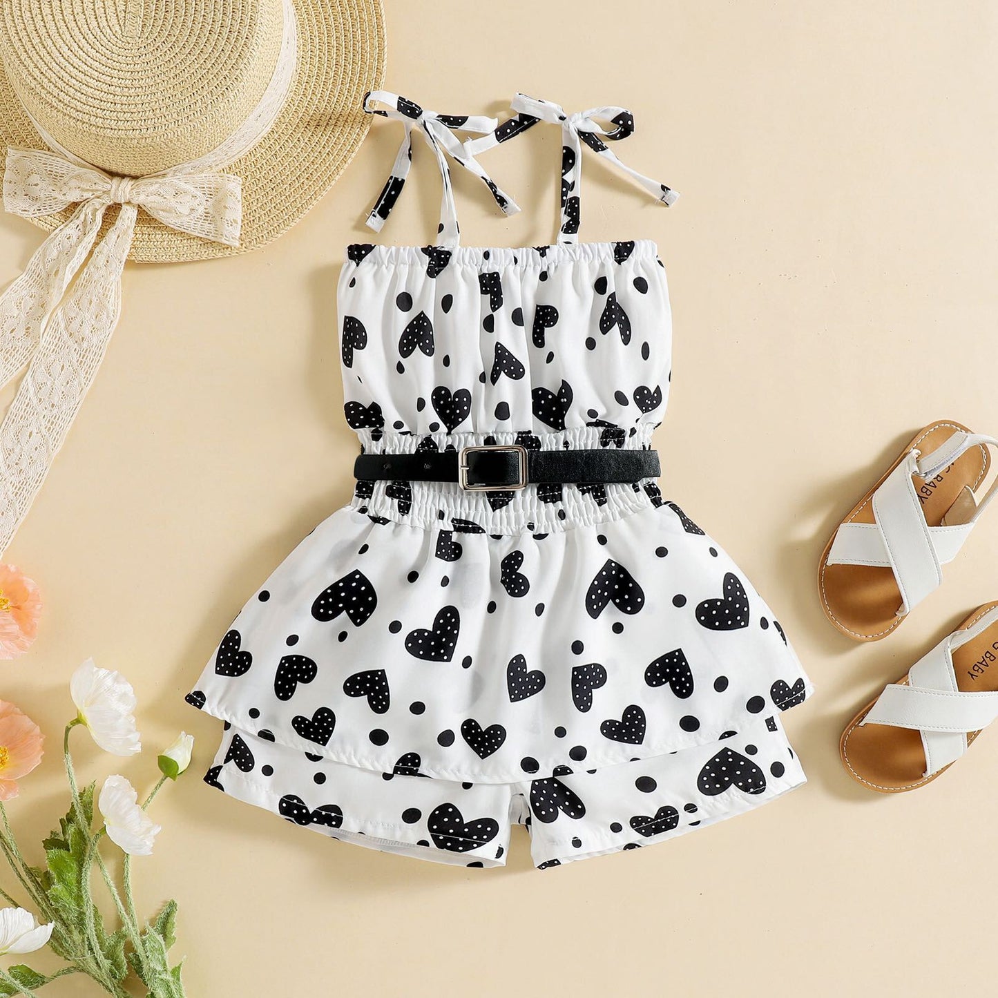 Heart printed jumpsuit