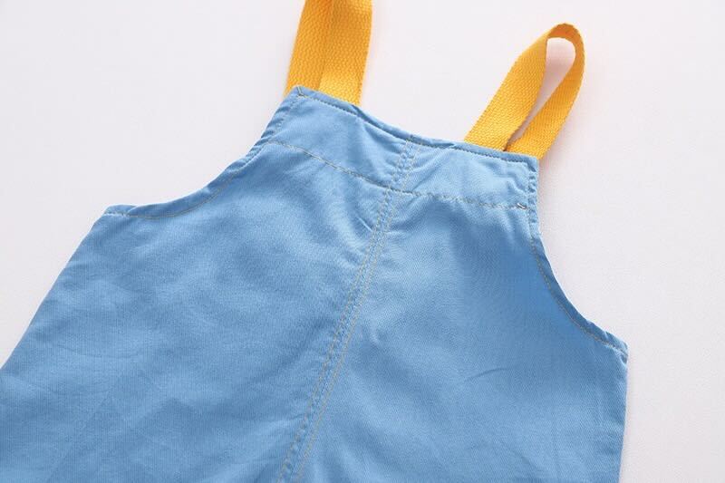 Solid Dungaree and T-shirt Set