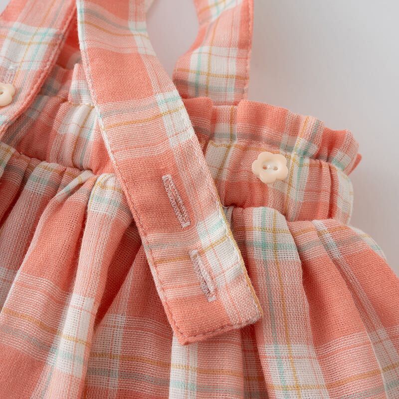 Bow top and checkered skirt set