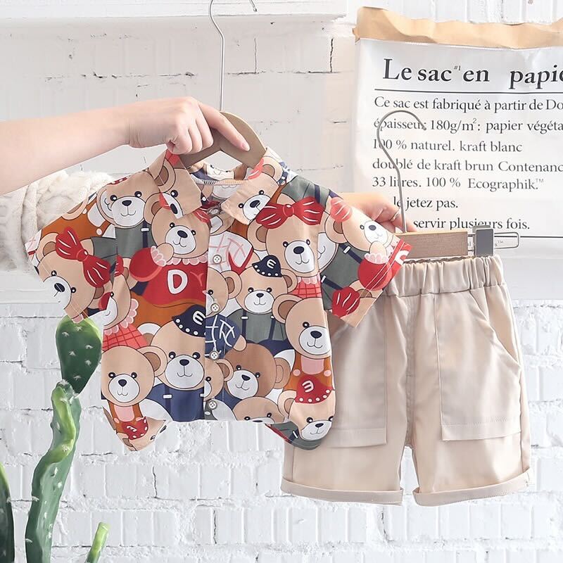 Teddy Printed Shirt and Shorts Set