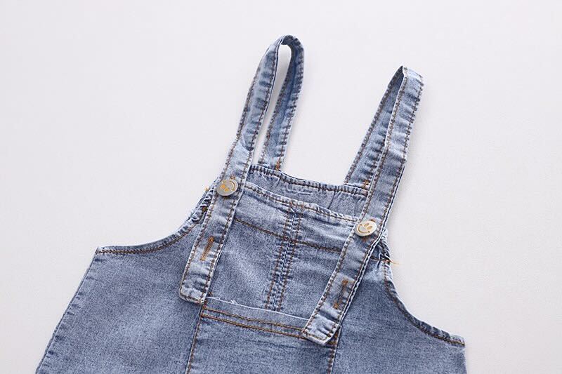 Bear Printed T-shirt and Dungaree Set