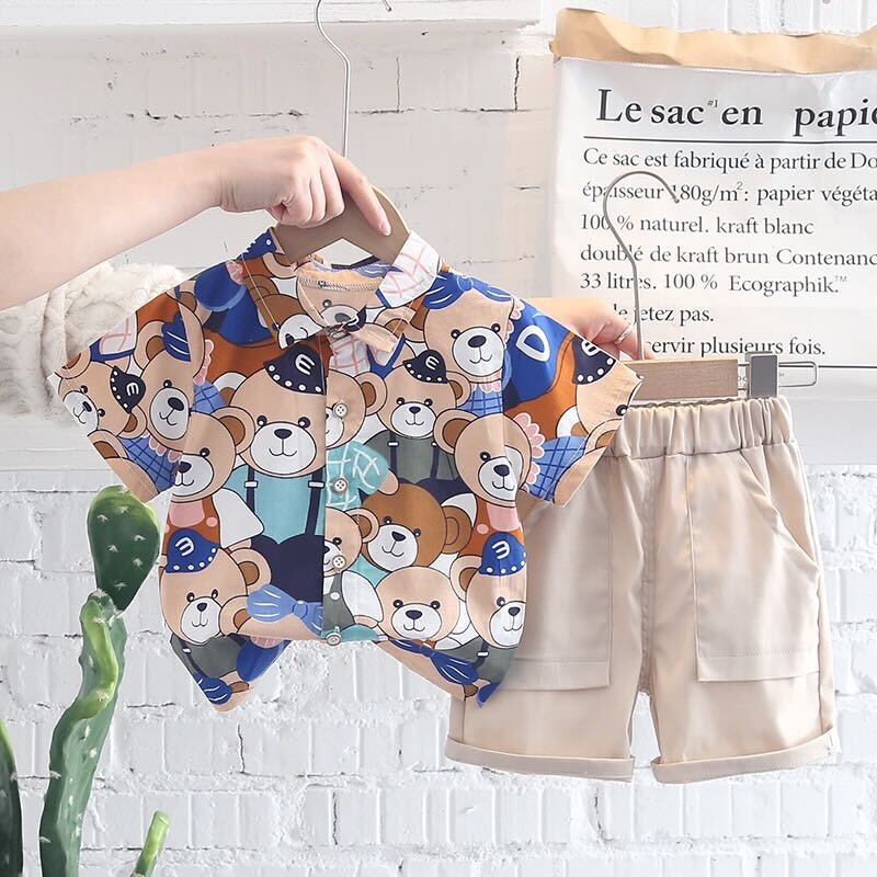 Teddy Printed Shirt and Shorts Set