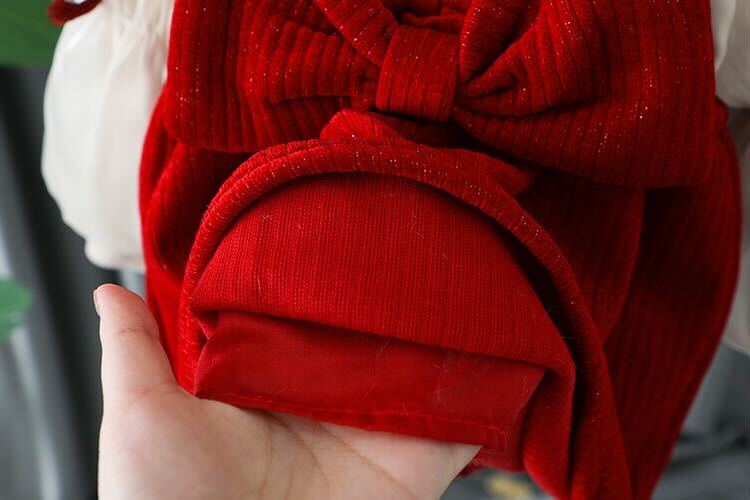 Bow winter dress with high neck top