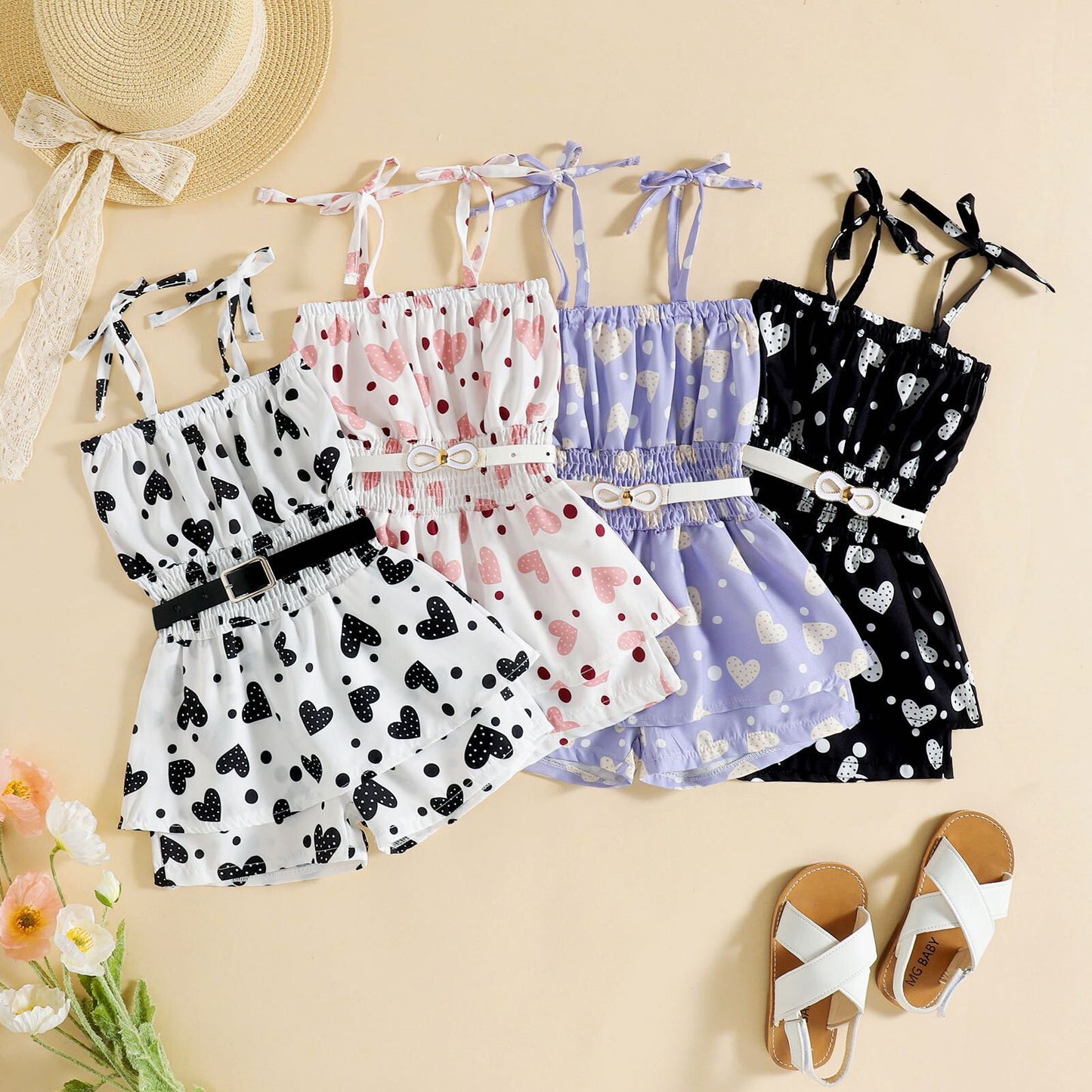 Heart printed jumpsuit