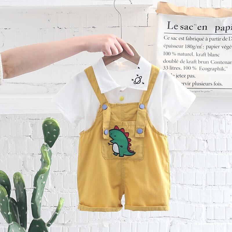 Dinosaur Made Dungaree Set