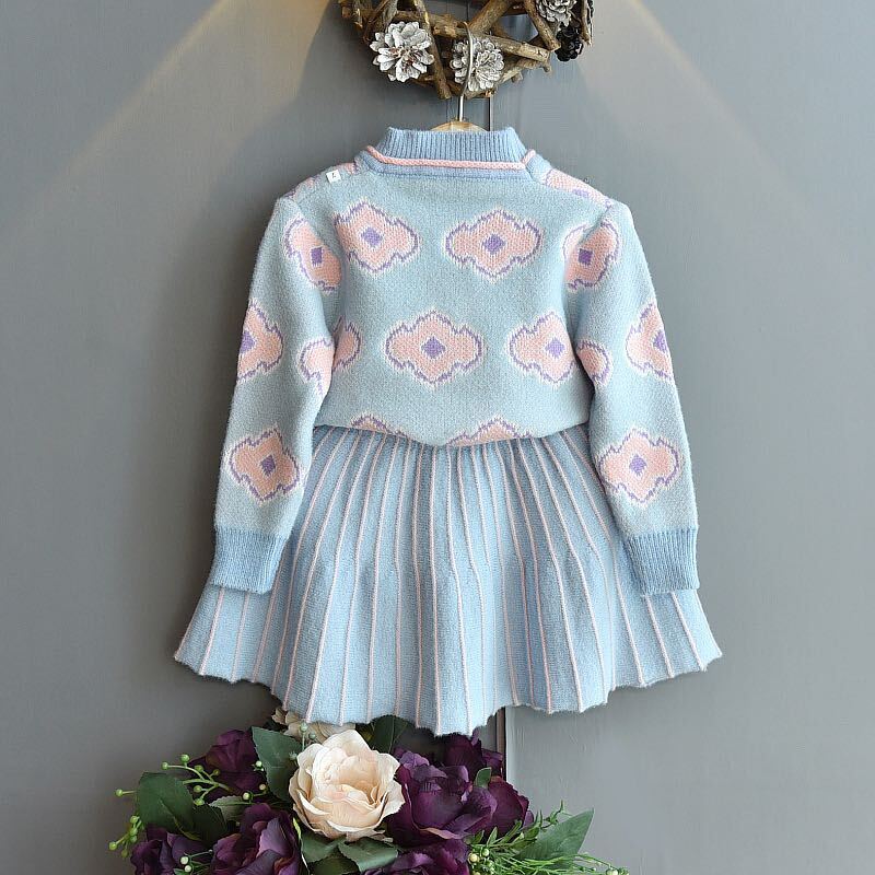 Wool top and skirt set