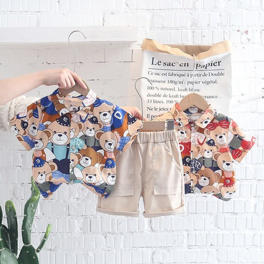 Teddy Printed Shirt and Shorts Set