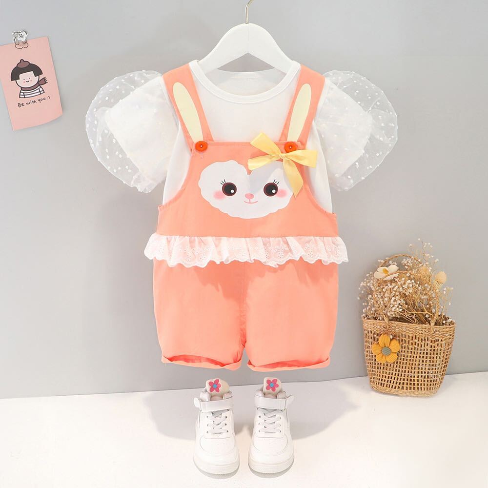 Cat dungaree and Tshirt set