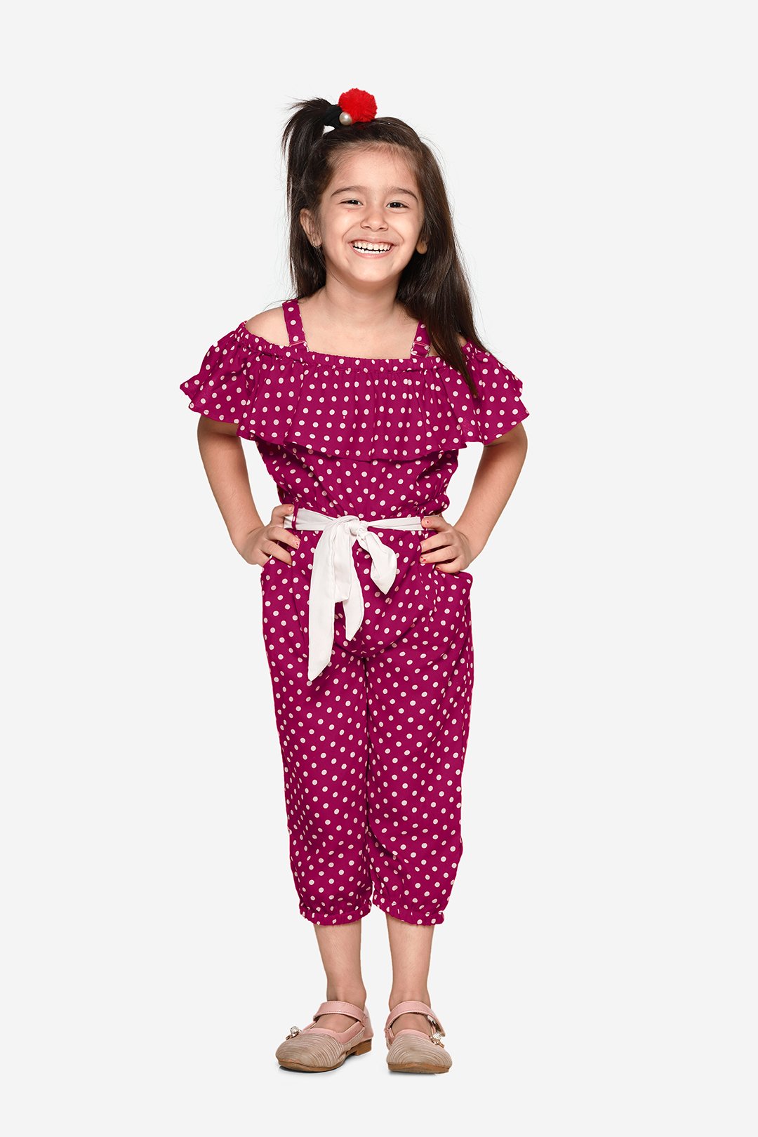 Magenta pink Polka Jumpsuit
