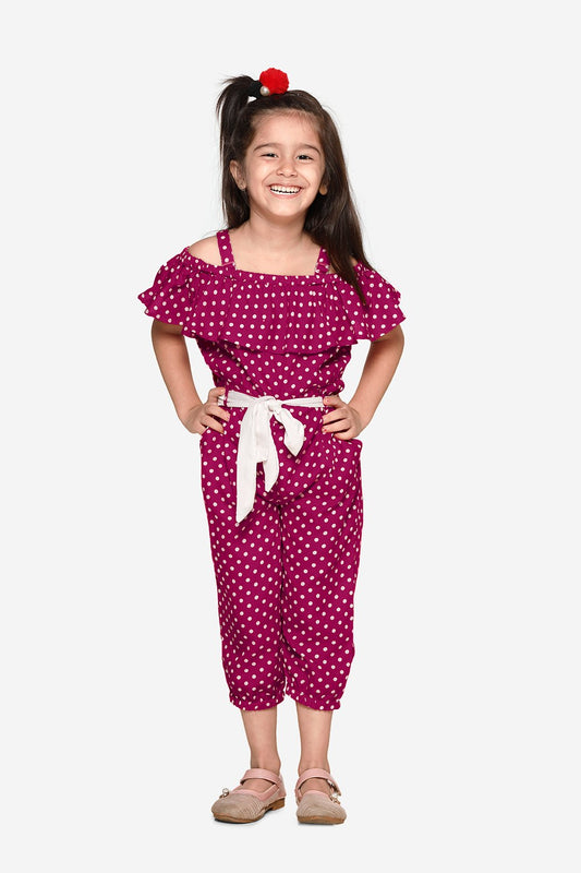 Magenta pink Polka Jumpsuit